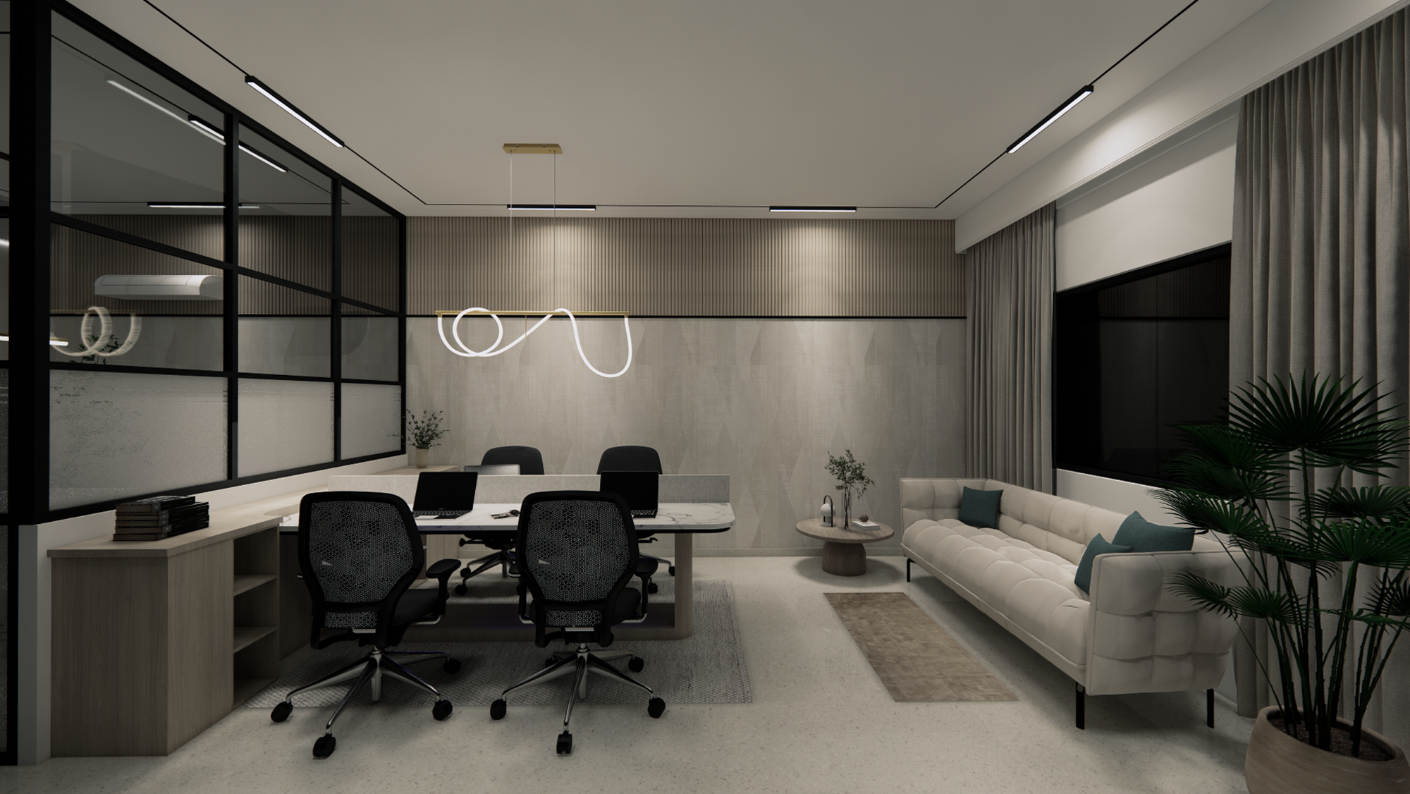 Extreme close up of a plant with flat leaves with rounded sides and pointy tips.